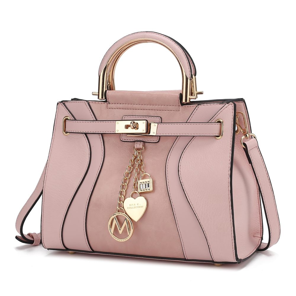 Satchel Bag, Vegan Leather Top Handle Shoulder Bag Handbag Purse By >:(